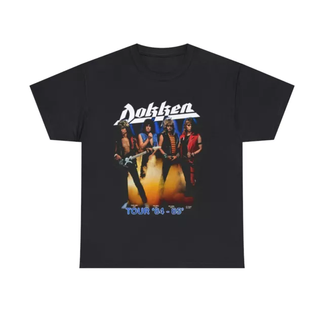 Dokken Tour 84-85 Unisex T-Shirt Concert Size S-5XL Tee Gift  100% Cotton Black.