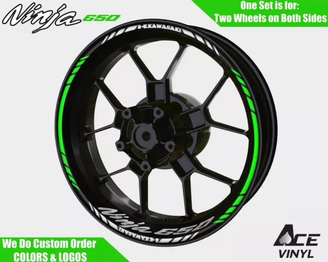 Kawasaki Ninja 650 Wheel Decals Rim Stickers Tape Graphics ZX6R