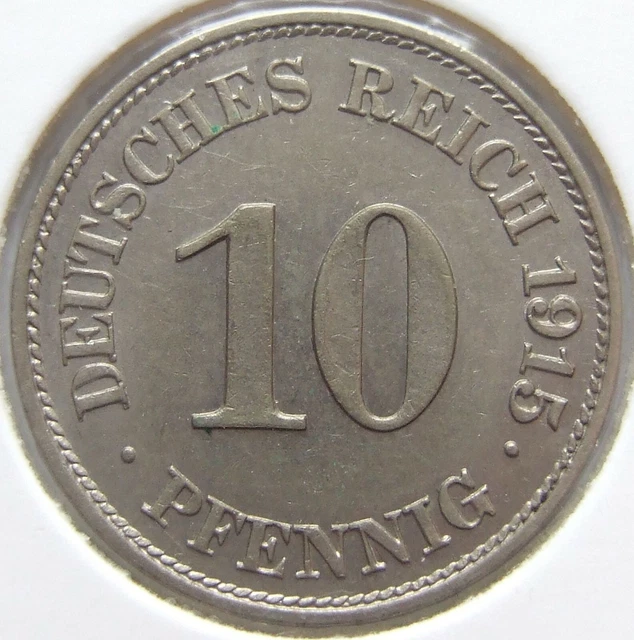 Moneta Reich Tedesco Impero Tedesco 10 Pfennig 1915 E IN Extremely fine /