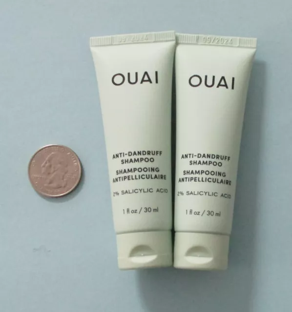 LOT of 2 OUAI Anti-Dandruff Shampoo 2% Salicylic Acid   1 fl oz / 30 ml each