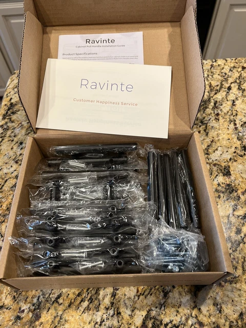 30 Pack Ravinte Black Cabinet Pull Handles With Screws