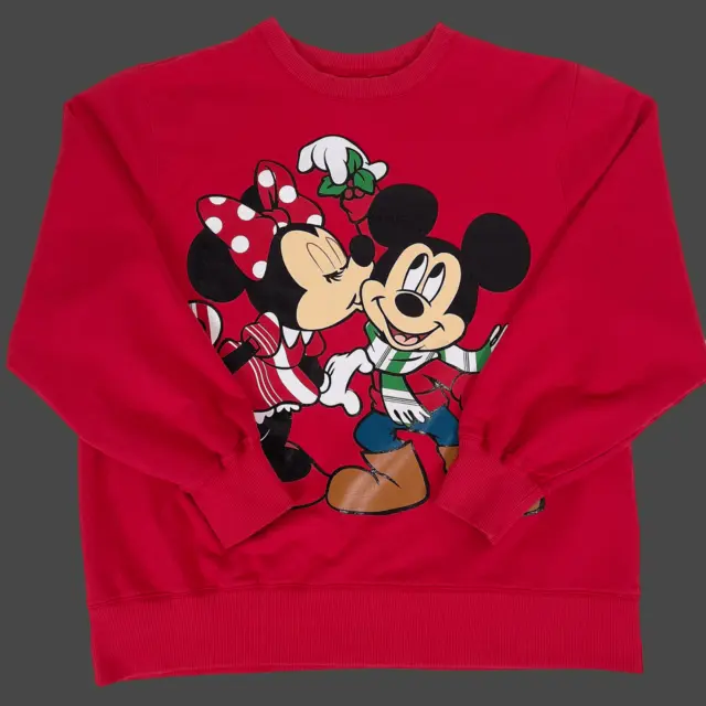 Vtg Disney Mickey Mouse Holiday Crewneck Sweatshirt Pre-Owned 22.5" x 26" Size L