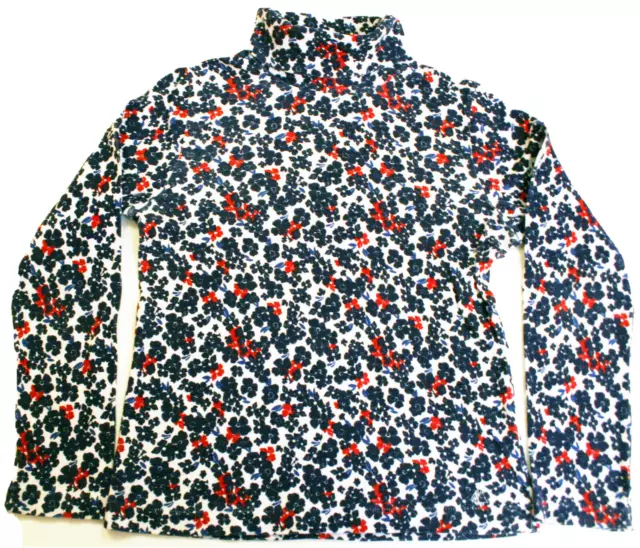 PETIT BATEAU sous-pull TRÈS BON ÉTAT col roulé à fleurs t-shirt haut fille 8 ans