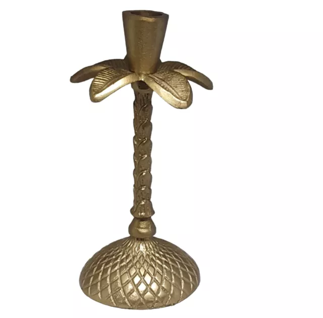 Gold Palm Tree Candlestick  Pineapple Candle Holder Hamptons  Hollywood Regency