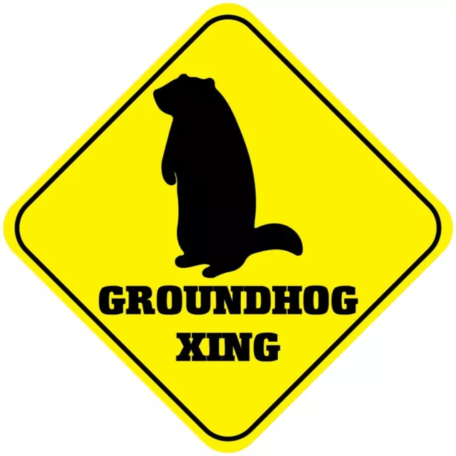 Yellow Aluminum Crossing Sign Groundhog Cross Xing Style C Diamond Street Signal