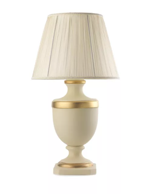 Bonetti illumina Leonardo lume lampada da tavolo grande con paralume  plissettato avorio oro