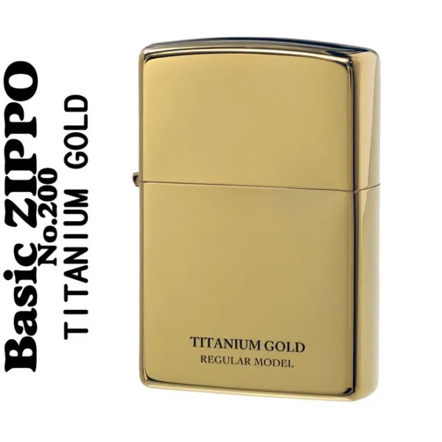Zippo Regular Case Titanium Gold Etching Brass Oil Lighter Japan New