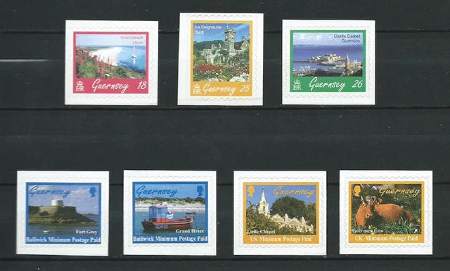 Stamps: Gb: Guernsey: Sg 737/9 And Sg 770/3 Self Adhesive Mnh 1997/8