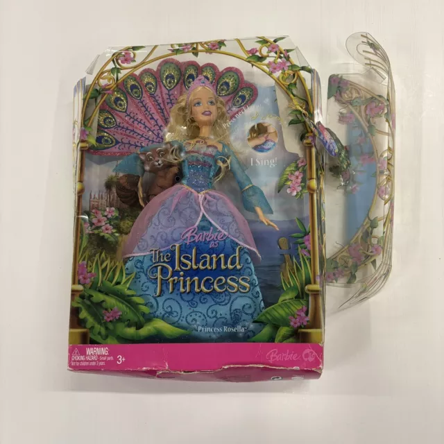 2007 BARBIE AS THE ISLAND PRINCESS ROSELLA SINGING DOLL w RACCOON