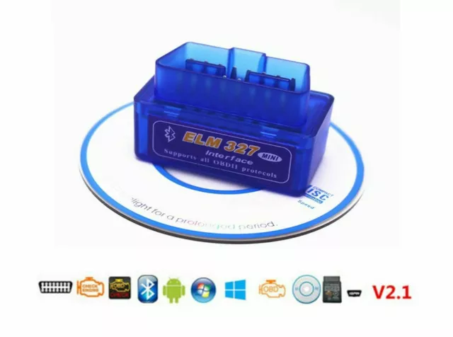 Mini Bluetooth Obd2 Elm 327 Lettore Di Codice Motore Scansione Problemi Per Auto