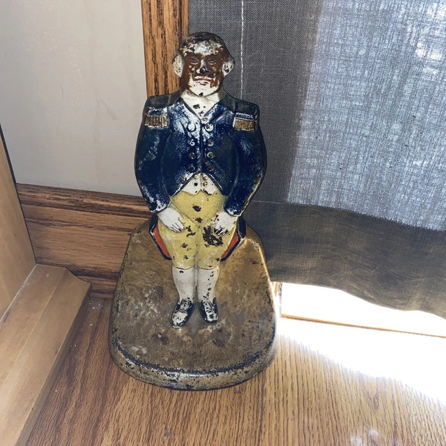 Antique Judd MFG Cast Iron Door Stop, Majordomo Butler In Charge 1920s Antique Judd MFG Cast Iron Door Stop, Majordomo Butler In Charge 1920s