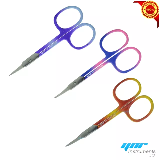 YNR® Super Sharp Curved Edge Cuticle Nail Scissors Arrow Point Multi Colour New 2