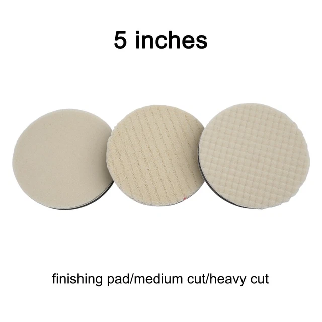 3/5/6/7 inch Polishing Pads 3pcs White Automobile Wood Wool Ceramics Accessories