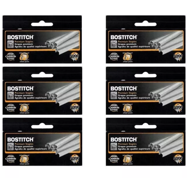 Value Pack Of 6 Boxes Bostitch B8 Powercrown Premium 1/4” Staples (STCRP21151/4)