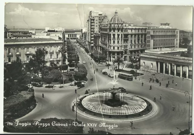 Foggia (Fg) - Piazza Cavour - Viale Xxiv Maggio -Animata - Viaggiata - Vedi Foto