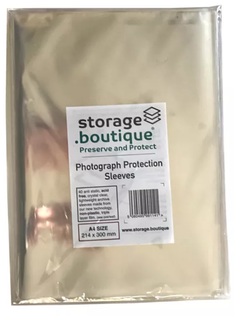 storage.boutique Archive Standard PHOTOGRAPH Protection SLEEVES, Acid Free 2