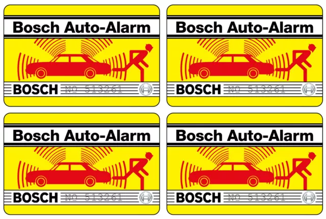 4x Bosch Auto Alarm Aufkleber – Alarmanlage Diebstahlschutz Scheibenaufkleber