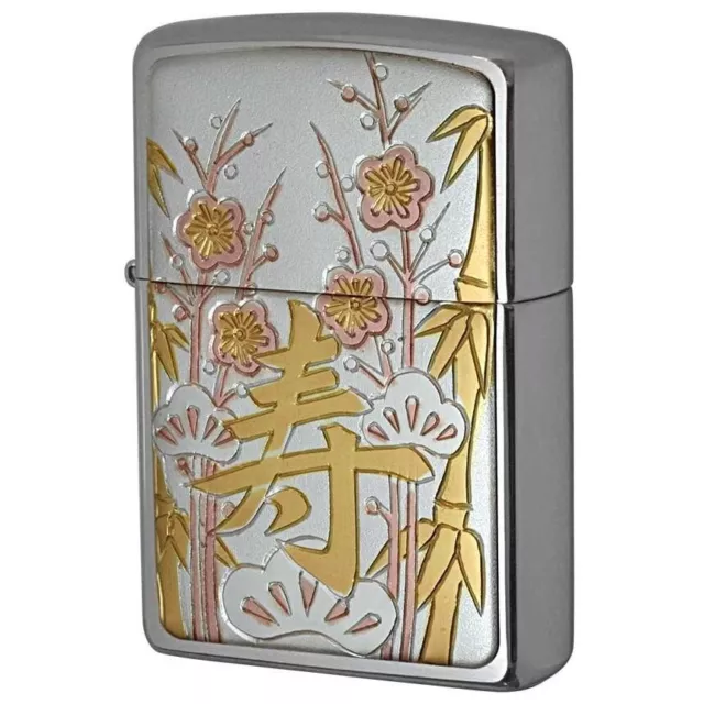 Zippo Oil Lighter Plum Kanji Kotobuki Celebration Electroformed Plate Japan Gift