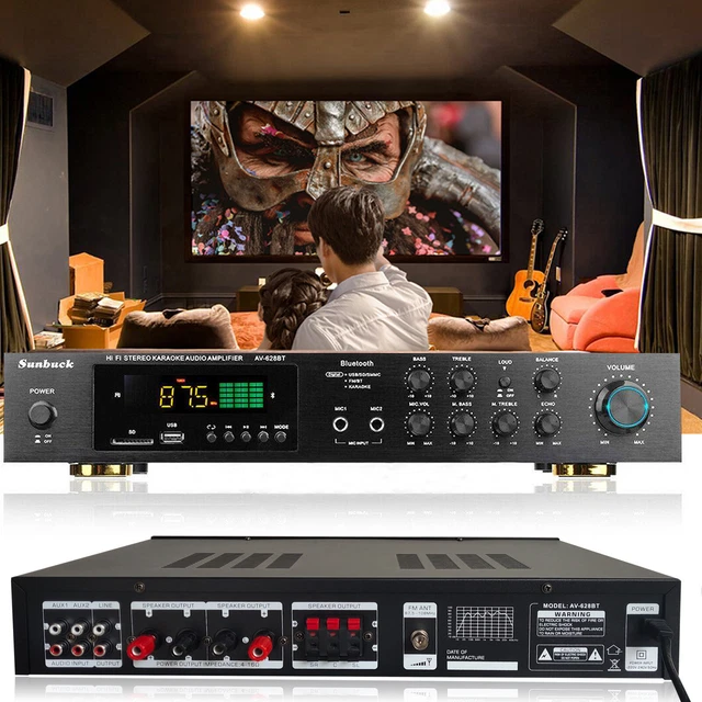 HIFI VERSTÄRKER VOLLVERSTÄRKER Stereo Receiver AV-628BT Bluetooth 4.2 ...
