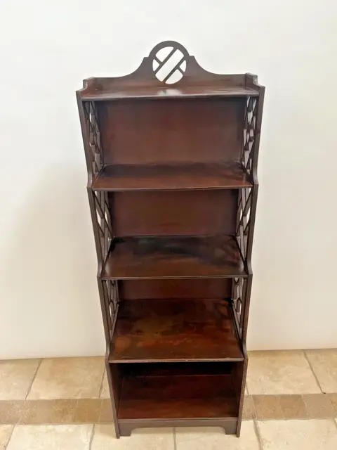 Etagere Bookcase Display Chinese Chippendale Hand crafted  Mahogany Butler #615 2