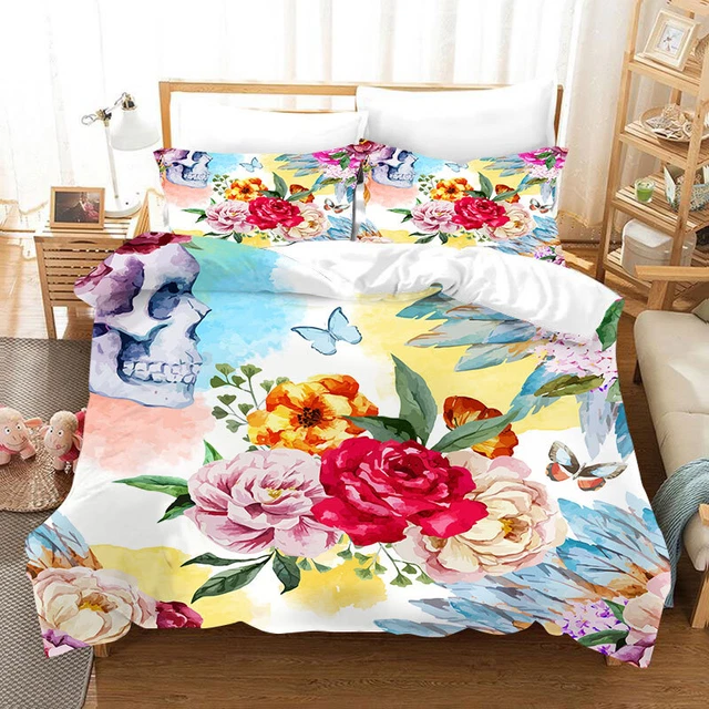 Floral Skeleton Serenity Quilted Blanket NCU0PT467