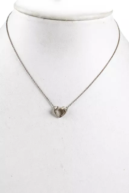Tiffany & Co x Paloma Picasso Womens Silver Tenderness Heart Necklace 15" 2grams 2