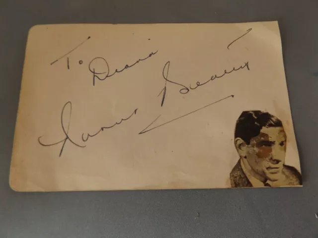 5" x 3.5" HAND SIGNED AUTOGRAPH BOOK PAGE - ROBERT BEATTY - CANADIAN ACTOR