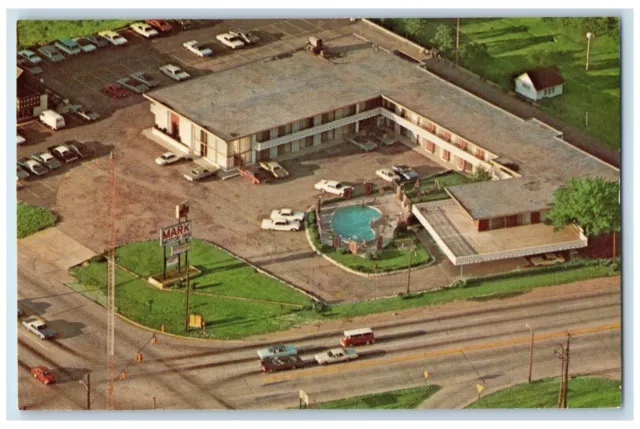 Aerial View Of Mark Motor Inn Swimming Pool Anderson Indiana IN Vintage Postcard