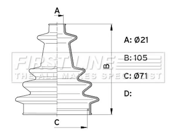 CV Boot Gaiter Outer FOR CITROEN BX 71bhp 1.9 CHOICE2/2 87->92 D9B XUD9A/L FL