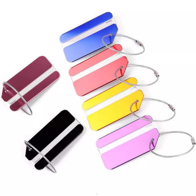 Aluminium Luggage Tags Label Secure Travel Baggage Suitcase Address Name ID 2023