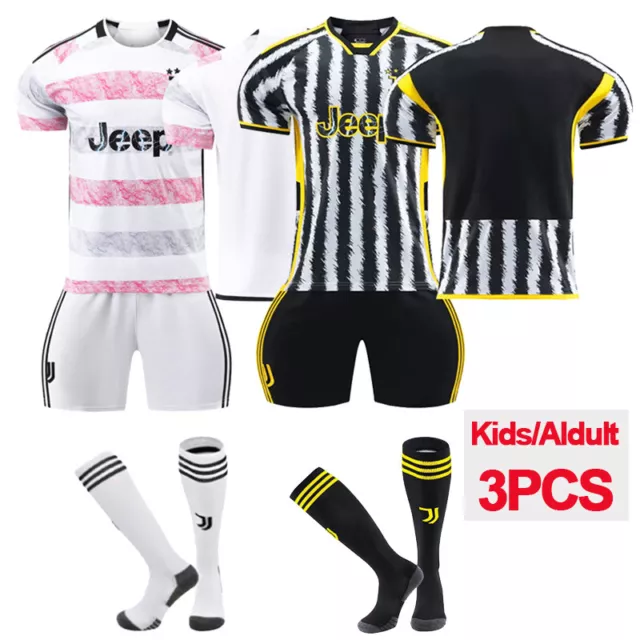 Kids Juventus Home Away Jersey Outfits Shirt Shorts Football Socks Set Sportwear