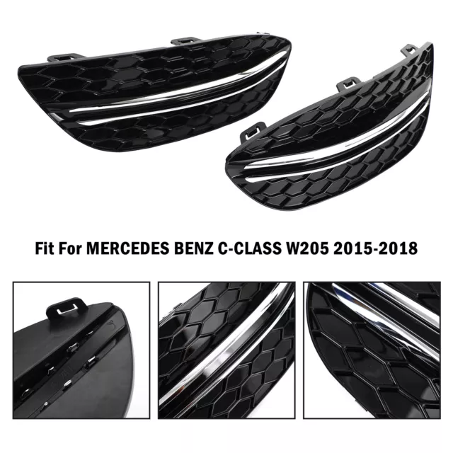 Honeycomb Front Fog Light Cover für MERCEDES BENZ C-CLASS W205 15-18 Base