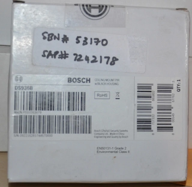 Bosch DS936 Low Profile Panoramic PIR Detector 360 Degrees x 24ft Pattern Black