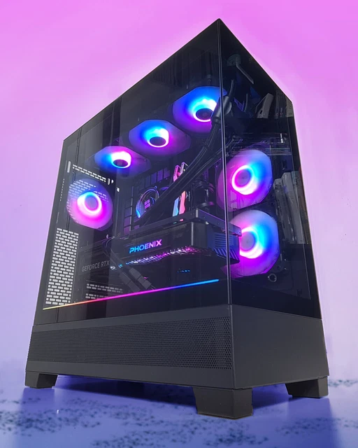 BLACK GLASS GAMING PC 7800X3d RTX 4070 Super 32GB DDR5 2TB NVME SSD £ ...