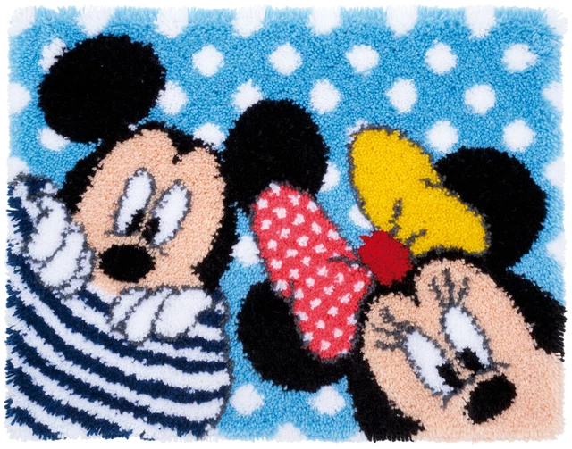 Vervaco Disney Alfombra Lindada "Mickey & Minnie" Predibujada PN-0167700