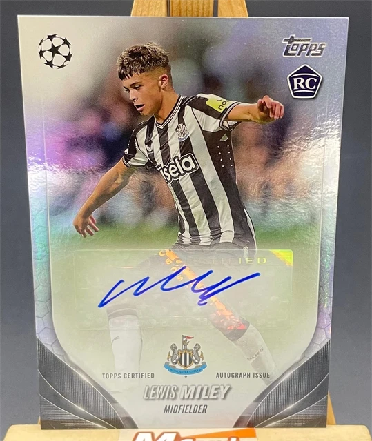 Carte Lewis Miley 2023-24 Topps Museum – AUTO /75 – RC – Newcastle