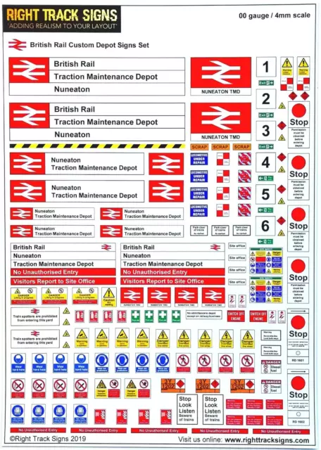 00 gauge BR Custom Made Depot Name Signs, TMD, model railway signs,