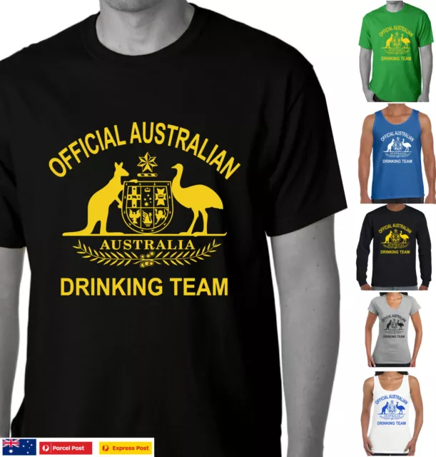 Funny T-shirts Official Australian drinking Team funny t shirt Aussie Straya Tee