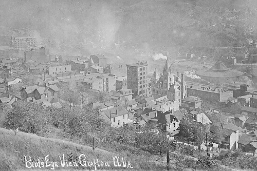 Aerial View Grafton West Virginia WV Reprint Postcard