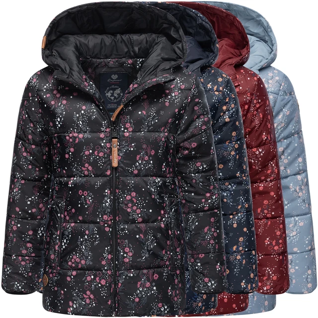 Ragwear Bambina Giacca Inverno Caldo Foderato con Cappuccio Roxanka Fiori