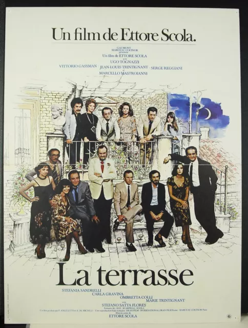 Ettore Scola La Terrasse Vittorio Gassmann J L Trintignant Manifesto Del Film