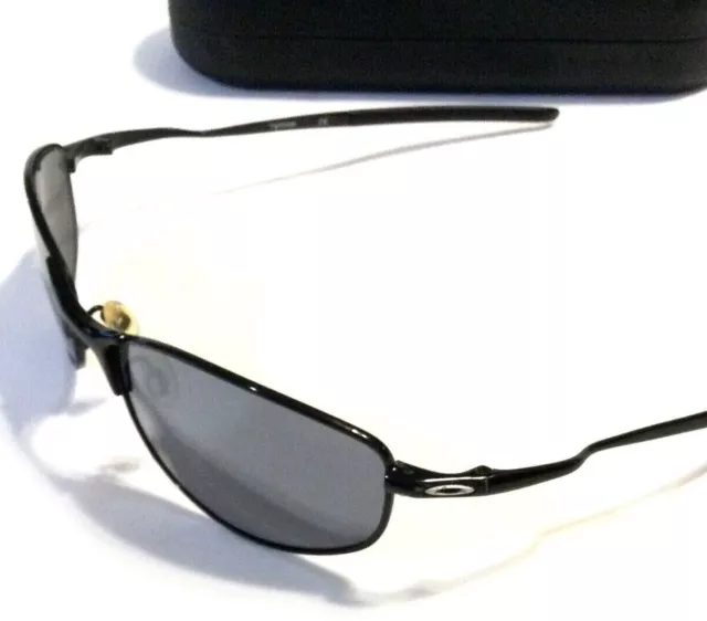 RARE OAKLEY TIGHTROPE SUNGLASSES Polished Black Frame Black Carbon Mirror Lenses