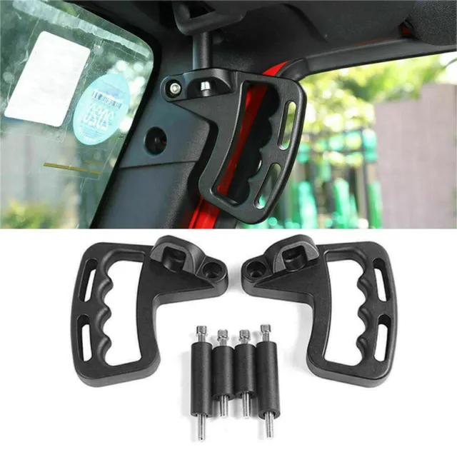 Black Front Grab Handles Grip Handle Bars Fit For Jeep Wrangler JK JKU 2007-2017