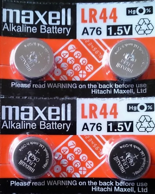 Pila MAXELL LR44 A76 AG13 - Alcalina - Calculadoras - Relojes - Pack De 4 Pilas