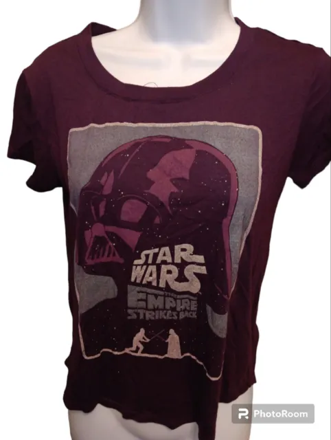 Star Wars The Empire Strikes Back Purple T-Shirt Women’s Darth Vader Size Xs