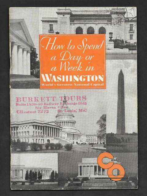 Chesapeake and Ohio Railroad 1940's Washington DC Tour Pamphlet