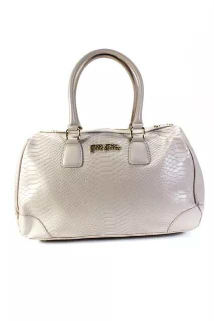 Folli Follie Mens Embossed Satchel Handbag Light Gray