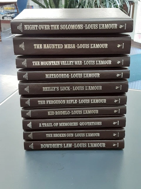 10 vintage Louis L'Amour LEATHERETTE Cowboy WESTERN hardbacks UNREAD nice!
