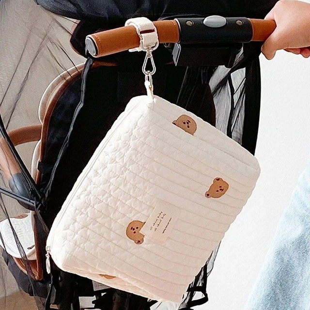Mommy Bag Organizer Cute Bear Embroidery Newborn Baby Diaper Nappy Pouch Storage 3