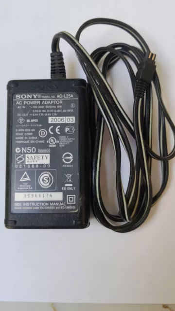 Sony Ac-L25A Ac Adapter Battery Charger Acl25 100% Original Uk New Genuine 18W